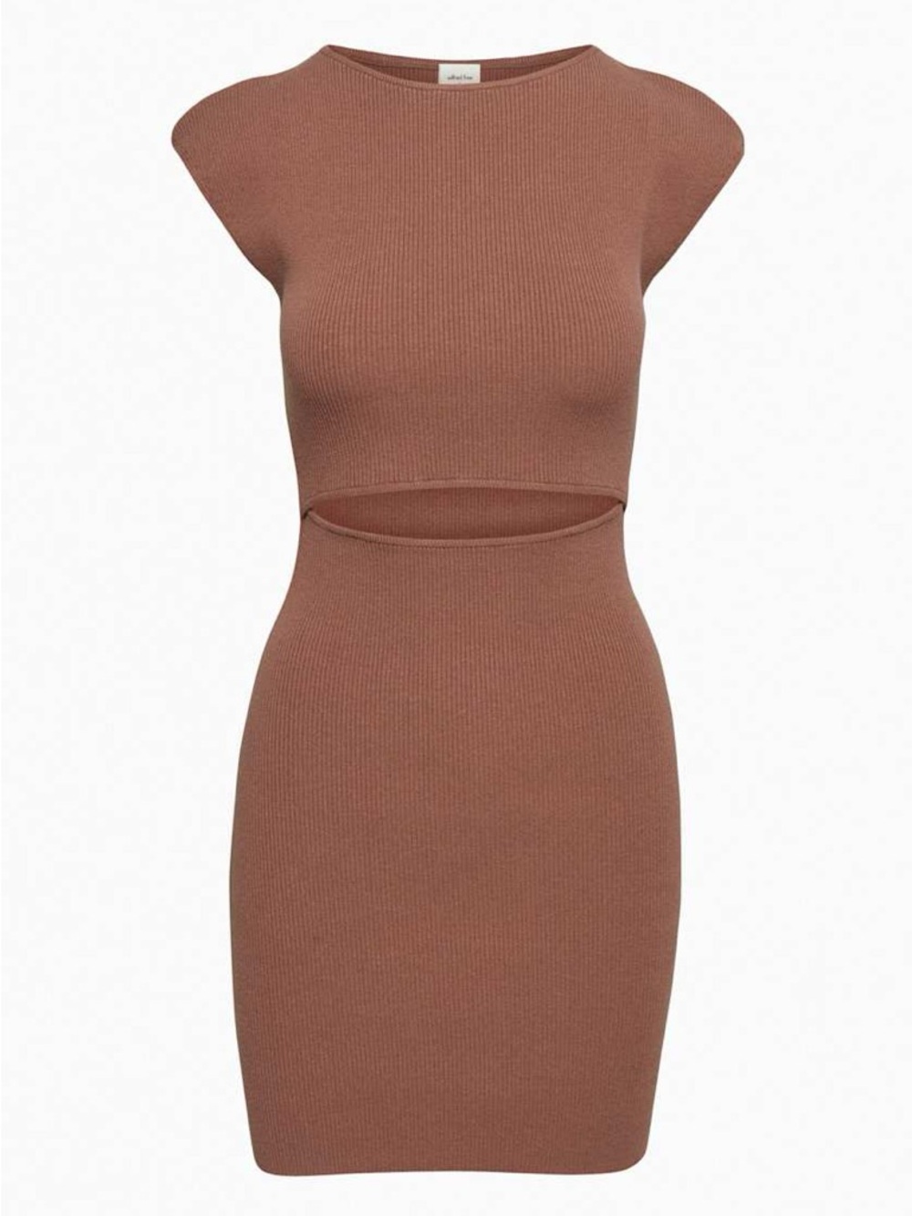 Wilfred Free Aritzia Cutout Knit Mini Dress Ribbed